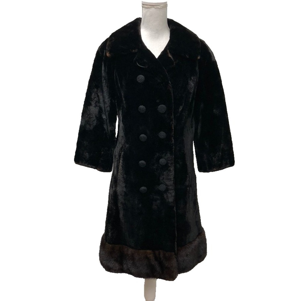 Stanley Korshak Chicago‎ Vintage Fur Coat Womens Small Black Old Money Luxury